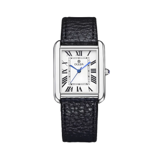 OGEDA Waterproof Couple Watches Casual Fashion Quartz Stainless Steel Leather Strap Square Dial Men's And Women's Lover Watch
